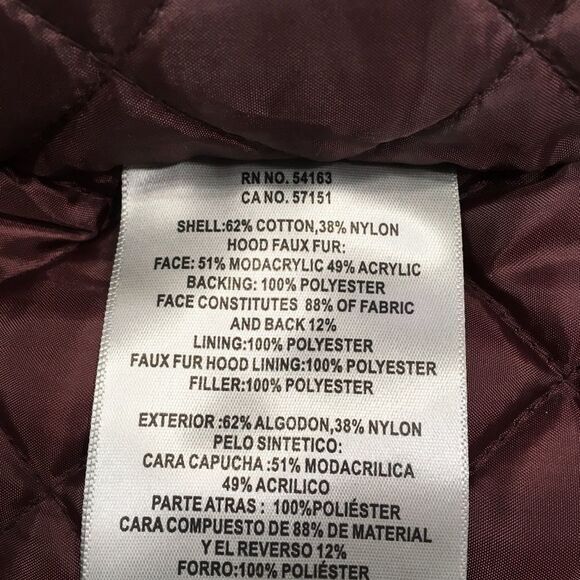 Levi Strauss Sherpa Faux‎ fur lined hooded Cargo Parka Coat Red Small NWT - Picture 16 of 16